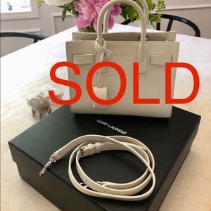 White Saint Laurent Nano Sac De Jour
